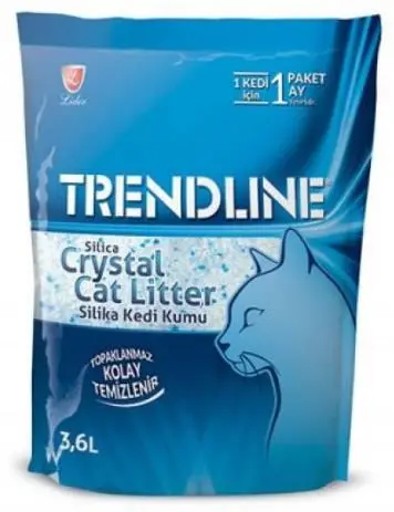 Trendline Süper Emici Tozsuz Silika Kristal Kedi Kumu 3,6 lt (1,4 kg)