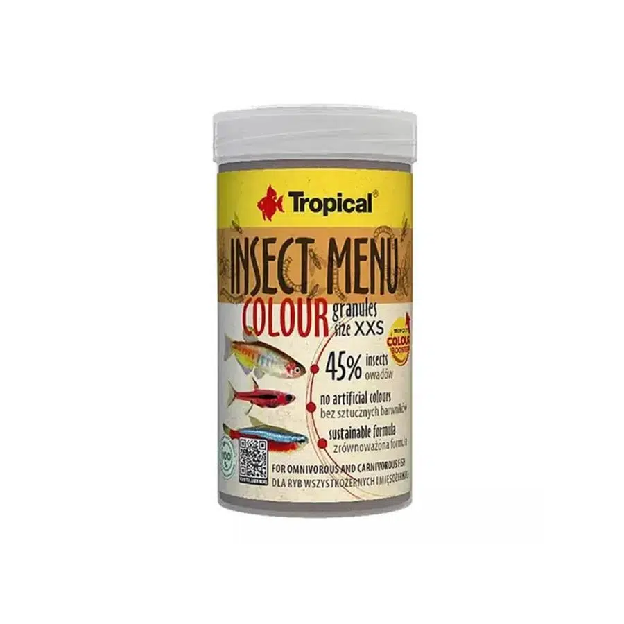 Tropical Insect Menu Colour Granules Size XXS Granül Balık Yemi 160 Gr