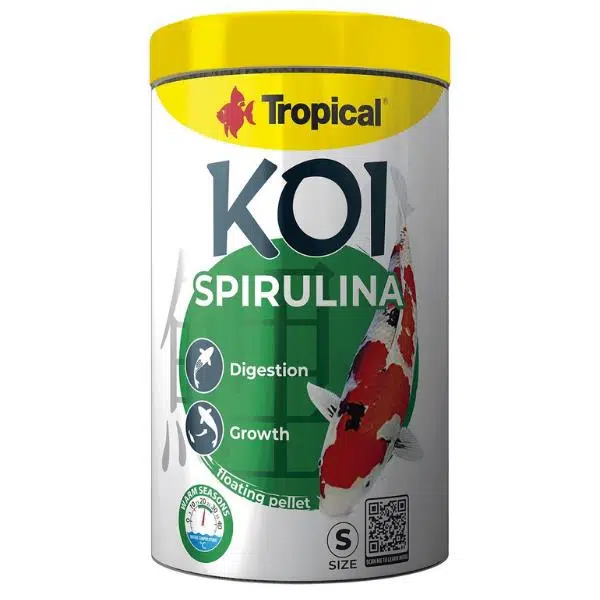 Tropical Koi Spirulina Pellet Size S Sarımsaklı Pelet Koi Balığı Yemi 320 Gr