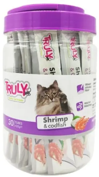Truly Karides ve Morina Balıklı Yetişkin Kedi Ödül Maması 30 X 14 gr
