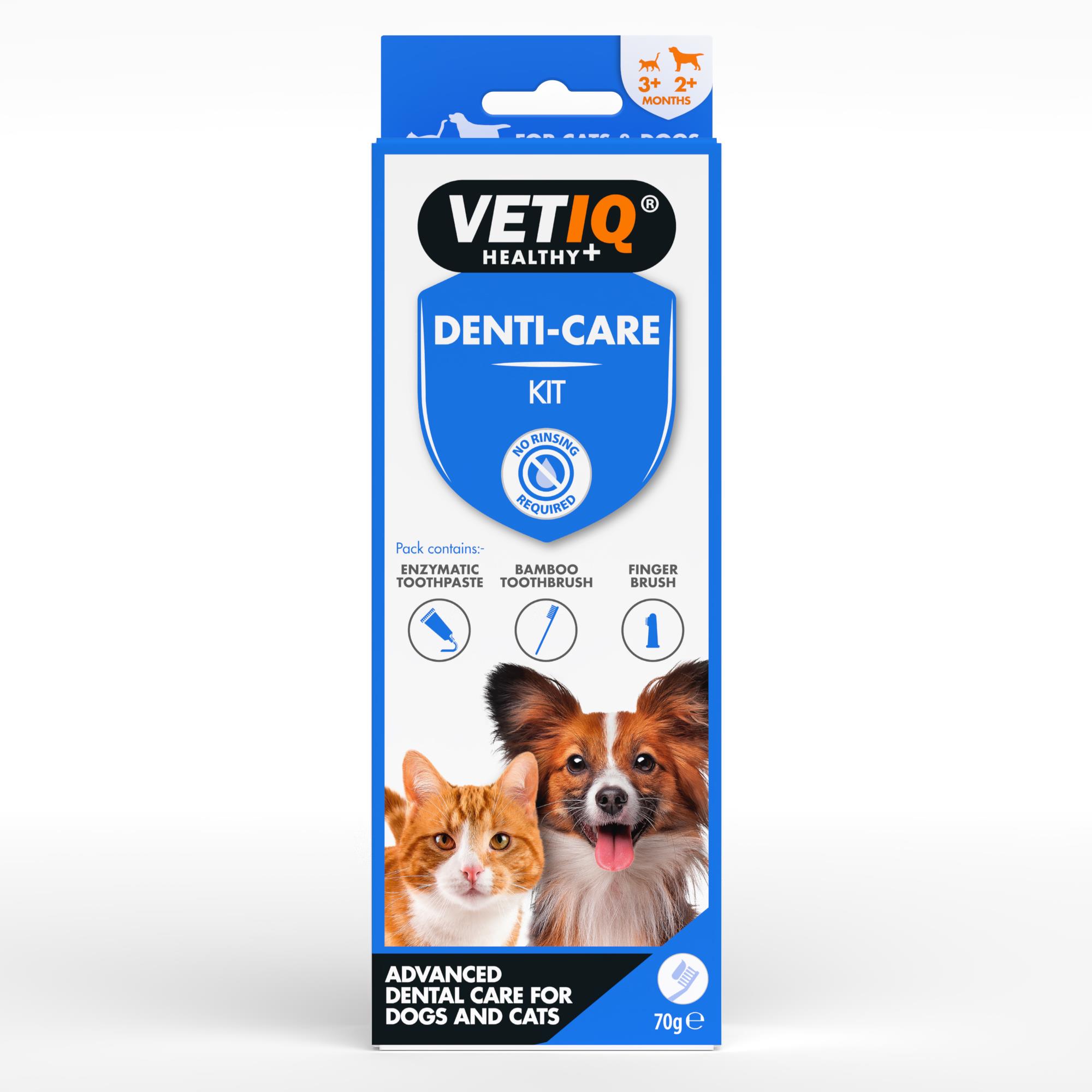 Vet IQ Denti Care Kedi Köpek İçin Diş Macunu ve Diş Fırçası Seti