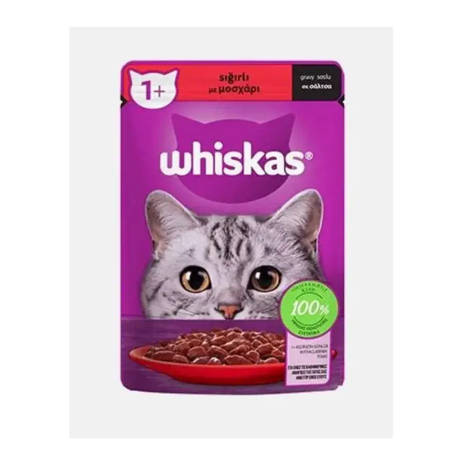 Whiskas Pouch Sığırlı Yetişkin Kedi Konservesi 85 Gr