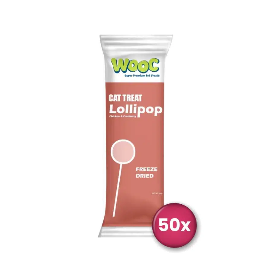 Wooc Tavuk ve Kızılcıklı Lollipop Kedi Ödül Maması 50'li